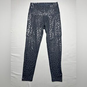 Black Leopard Print Active Leggings Size Small